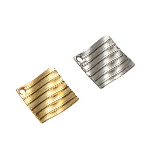 Colgantes de Acero Inoxidable, acero inoxidable 304, Patrón Geométrico, chapado, Bricolaje, más colores para la opción, 12x12mm, agujero:aproximado 1mm, Vendido por UD