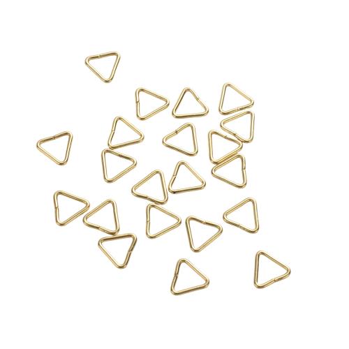 Broche de joyería de acero inoxidable, acero inoxidable 304, Triángulo, chapado en color dorado, Bricolaje, 1.20x10mm, agujero:aproximado 2mm, Vendido por UD