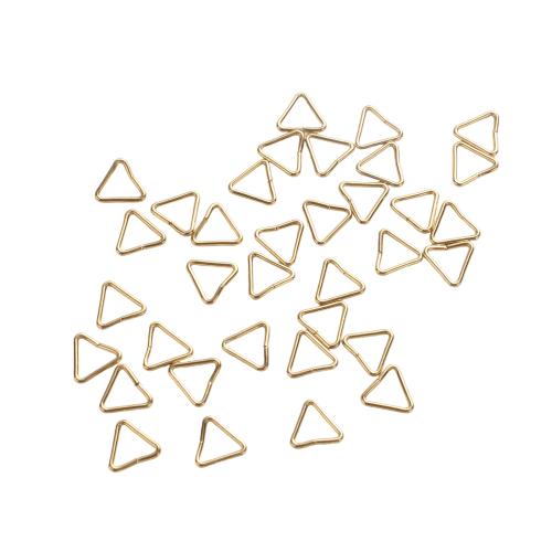 Broche de joyería de acero inoxidable, acero inoxidable 304, Triángulo, chapado en color dorado, Bricolaje, 7x0.80mm, 1000PCs/Bolsa, Vendido por Bolsa