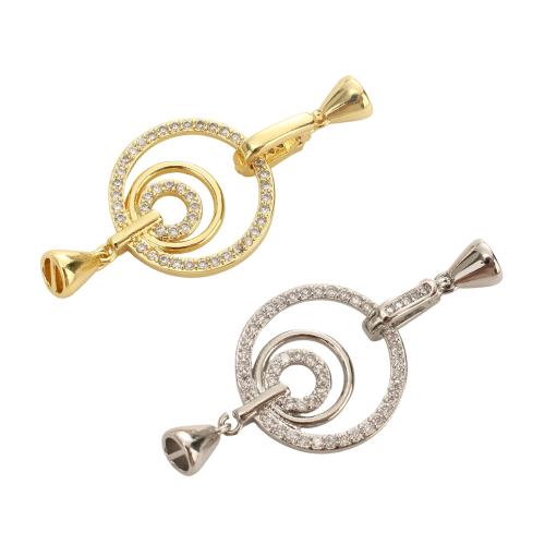 Cierres de Metal para Joyería, chapado, Bricolaje & micro arcilla de zirconia cúbica & hueco, más colores para la opción, 51mm, agujero:aproximado 5mm, Vendido por UD