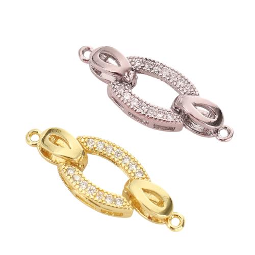Cierres de Metal para Joyería, chapado, Bricolaje & micro arcilla de zirconia cúbica & hueco, más colores para la opción, 28mm, agujero:aproximado 1.5mm, Vendido por UD