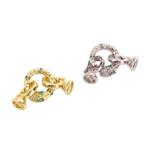 Cierres de Metal para Joyería, Serpiente, chapado, Bricolaje & micro arcilla de zirconia cúbica, más colores para la opción, 31mm, agujero:aproximado 5mm, Vendido por UD