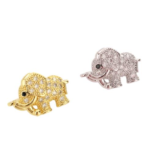 Cierres de Metal para Joyería, Elefante, chapado, Bricolaje & micro arcilla de zirconia cúbica, más colores para la opción, 23mm, agujero:aproximado 1mm, Vendido por UD