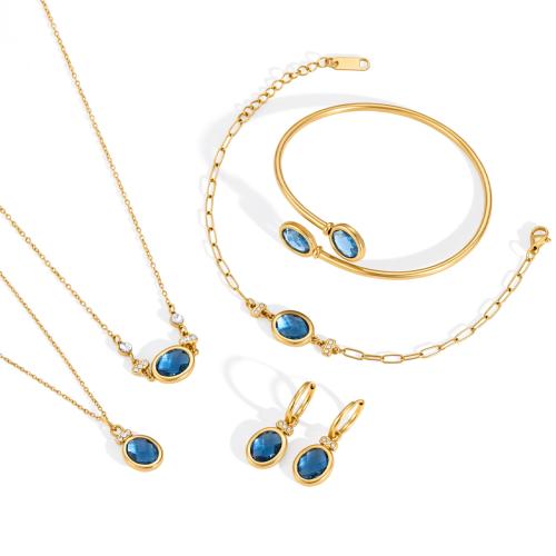 304 nehrđajućeg čelika Nakit Set, različitih stilova za izbor & za žene & s Rhinestone, Prodano By PC