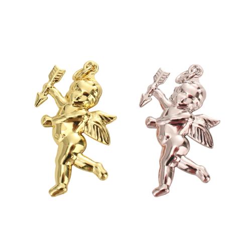 Colgantes de la joyería de cobre amarillo, metal, Ángel, chapado, Bricolaje, más colores para la opción, 29.50x18.50x3.70mm, agujero:aproximado 3.5mm, Vendido por UD