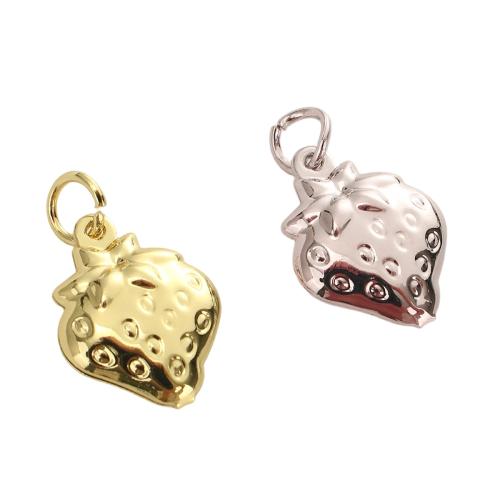 Colgantes de la joyería de cobre amarillo, metal, Fresa, chapado, Bricolaje, más colores para la opción, 15.50x11.30x4mm, agujero:aproximado 3.5mm, Vendido por UD