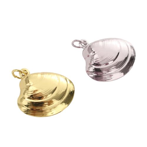 Colgantes de la joyería de cobre amarillo, metal, Nácar, chapado, Bricolaje, más colores para la opción, 19.30x19.30x7.60mm, agujero:aproximado 3.5mm, Vendido por UD