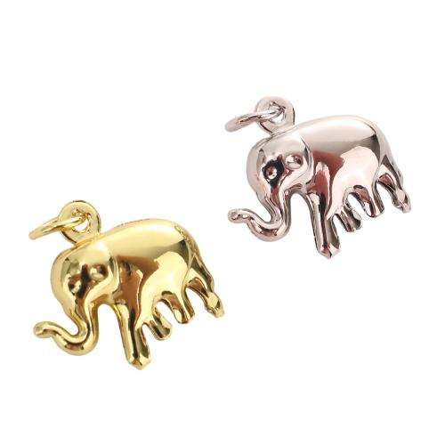Colgantes de la joyería de cobre amarillo, metal, Elefante, chapado, Bricolaje, más colores para la opción, 15x15x4.50mm, agujero:aproximado 3.5mm, Vendido por UD
