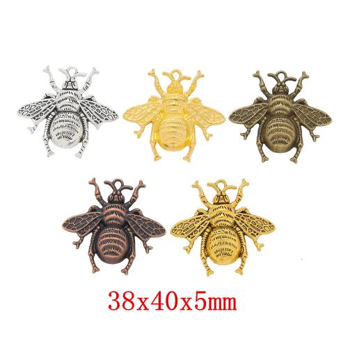 Zinc Alloy Animal Pendler, Bee, forgyldt, du kan DIY, flere farver til valg, 40x38x5mm, Solgt af PC