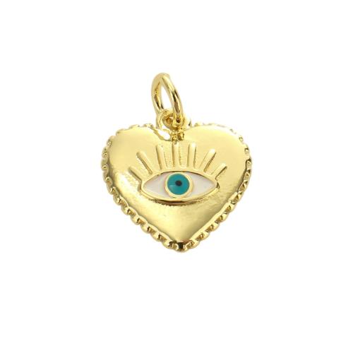 Monili d'ottone Ciondoli, ottone, Cuore, placcato oro vero, DIY & smalto, 13.90x12.80x2mm, Foro:Appross. 3.5mm, Venduto da PC