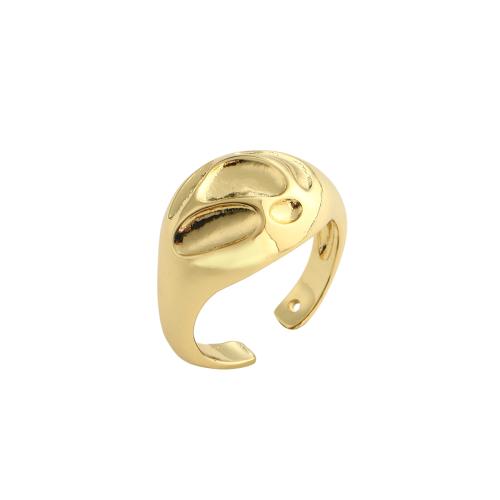 Messing Cuff fingerring, ægte forgyldt, mode smykker & for kvinde, 21.50x14mm, Indvendig diameter:Ca. 17.5mm, Solgt af PC