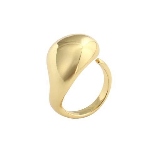 Messing Cuff fingerring, ægte forgyldt, mode smykker & for kvinde, 21.50x15.50mm, Indvendig diameter:Ca. 17mm, Solgt af PC