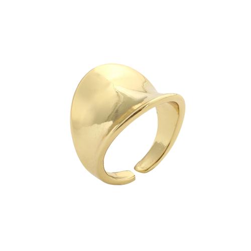 Messing Cuff fingerring, ægte forgyldt, mode smykker & for kvinde, 21.50x18.10mm, Indvendig diameter:Ca. 17.5mm, Solgt af PC
