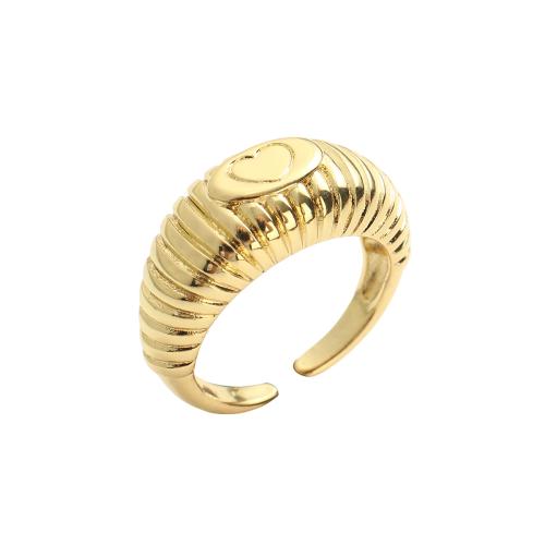 ottone Anelli Cuff, placcato oro vero, gioielli di moda & per la donna, 24.50x10.30mm, Diametro interno:Appross. 17.5mm, Venduto da PC