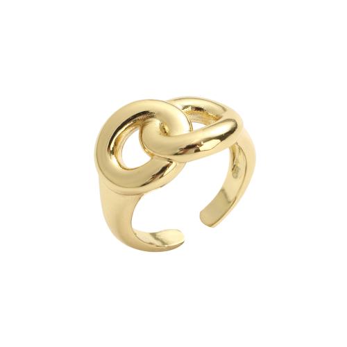 metal Anillo de dedo Cuff, chapado en oro real, Joyería & para mujer, 22.40x12.40mm, diámetro interior:aproximado 19.4mm, Vendido por UD