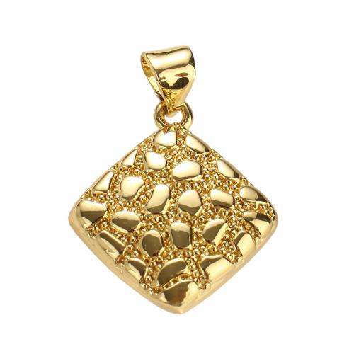 Mosaz Šperky Přívěsky, Rhombus, skutečný pozlacené, DIY, 19x19x3mm, Otvor:Cca 7x5mm, Prodáno By PC