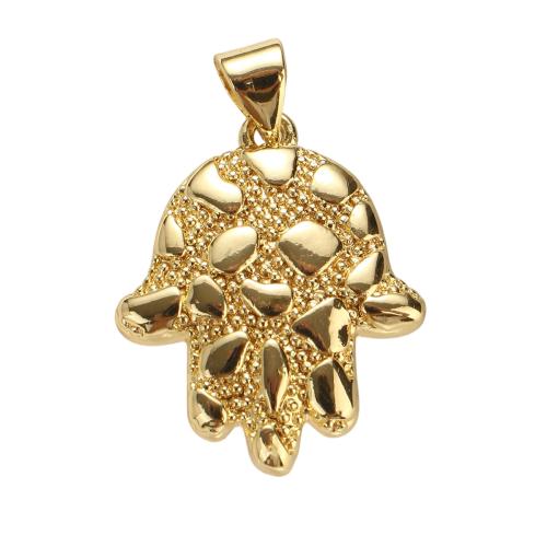Mosaz Šperky Přívěsky, Hamsa, skutečný pozlacené, DIY, 23x18x3mm, Otvor:Cca 7x5mm, Prodáno By PC
