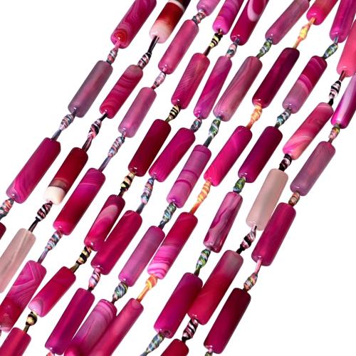 Perline naturali lacci in agata, agata pizzo, Colonna, DIY & liscio, nessuno, size 7-8x25-26mm, Appross. 12PC/filo, Venduto da filo