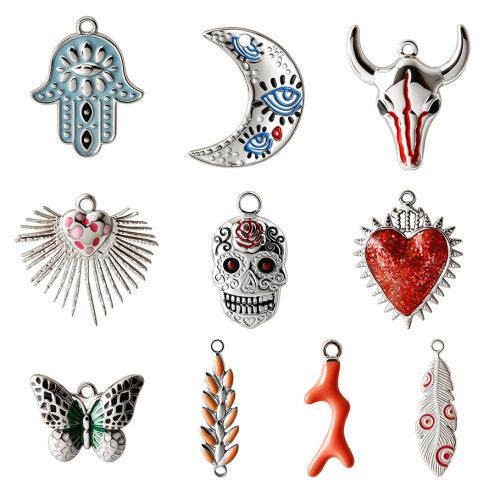 Edelstahl Schmuck Anhänger, 304 Edelstahl, plattiert, DIY & verschiedene Stile für Wahl & Emaille, verkauft von PC