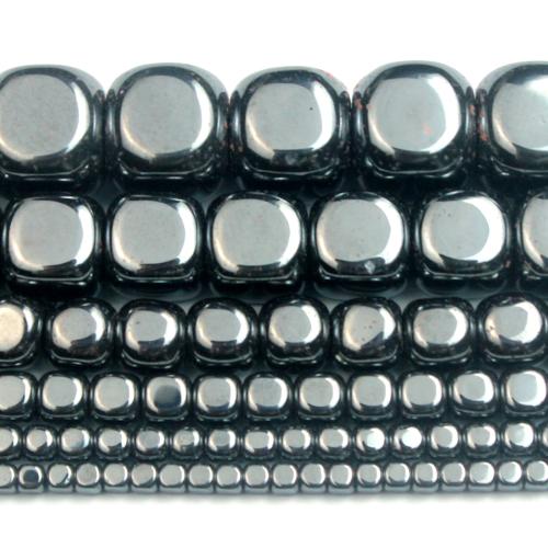 Nem mágneses hematit gyöngyök, Négyzet, DIY & különböző méretű a választás, fekete, Által értékesített Strand