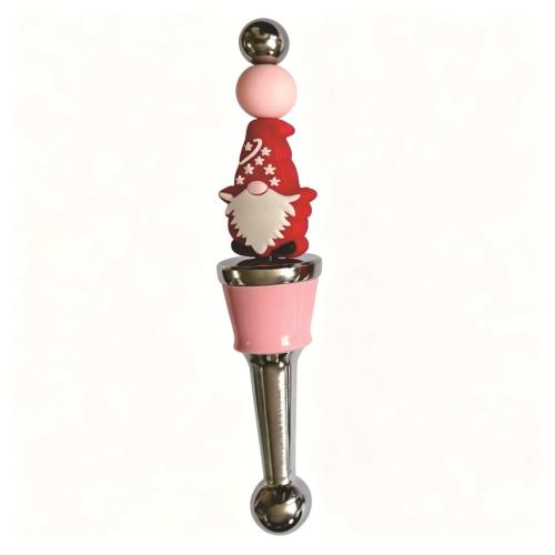Aluminum Alloy Bottle Stopper with Silicone & PVC Plastic Christmas Design Sold By PC