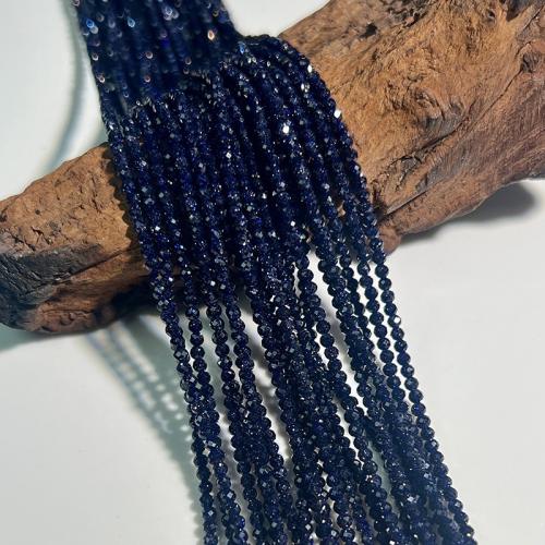 Blue Goldstone Beads, DIY & verschillende grootte voor keus, Per verkocht Ca 38 cm Strand
