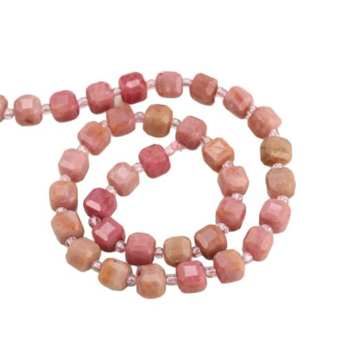 Grain Kamene perle, Grain Stone, Trg, uglađen, možete DIY & različite veličine za izbor & faceted, crven, Prodano Per Približno 38 cm Strand