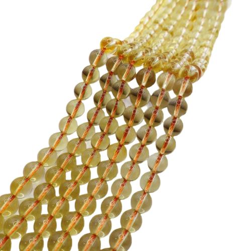 syntetyczny kwarc Koralik, Koło, DIY, żółty, 8mm, około 46komputery/Strand, sprzedane przez Strand
