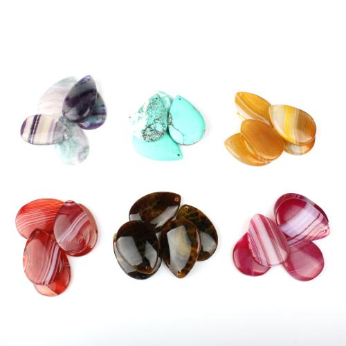 Gemstone Jewelry Pendants Teardrop random style & DIY size 30-50mm Sold By PC