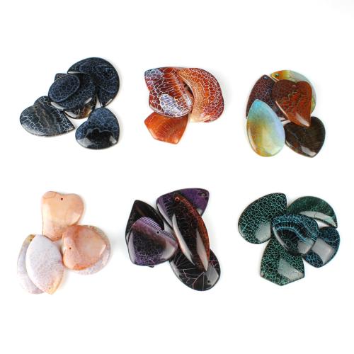 Pendants Jewelry Agate, Dragon Veins Agate, go randamach a sheoltar go randamach & daite & DIY, dathanna níos mó le haghaidh rogha, size 30-50mm, Díolta De réir PC