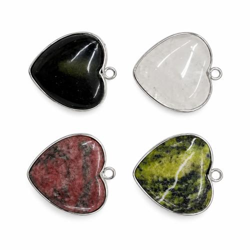 Pendentif Agate dentelle, agate lace, coeur, DIY, plus de couleurs à choisir, 26x28mm, Trou:Environ 2.5mm, Vendu par PC