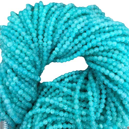 Amazonit Beads, Runde, du kan DIY, 4mm, Solgt af Strand