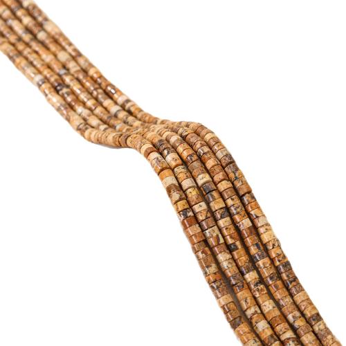 Natural Picture Jasper Beads Artistic Jasper Flat Round polished DIY Sold Per Approx 38 cm Strand