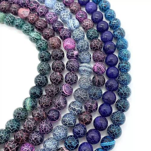 Naturlig effloresce agat pärlor, Rund, DIY & olika storlek för val, fler färger för val, Såld Per Ca 38 cm Strand