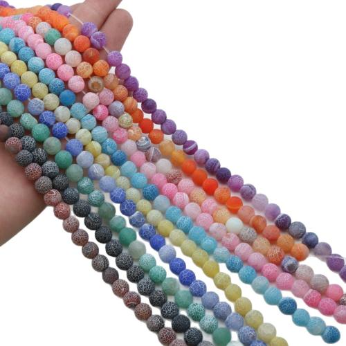 Naturlig effloresce agat pärlor, Rund, DIY & olika storlek för val, fler färger för val, Såld Per Ca 38 cm Strand
