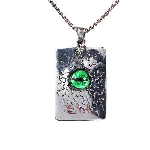 Pendentifs en titane, Acier titane, avec Acrylique, rectangle, poli, avec diagramme de l'œil & DIY, plus de couleurs à choisir, 35x51mm, Vendu par PC