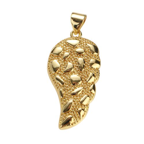 Brass Ékszer Medálok, Sárgaréz, valódi aranyozott, DIY, 30x15x3mm, Lyuk:Kb 7x5mm, Által értékesített PC