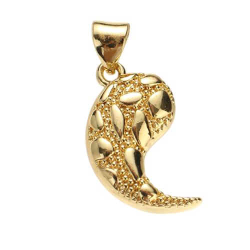 المعلقات مجوهرات النحاس, بالذهب الحقيقي, ديي, 17x12x3mm, حفرة:تقريبا 7x5mm, تباع بواسطة PC