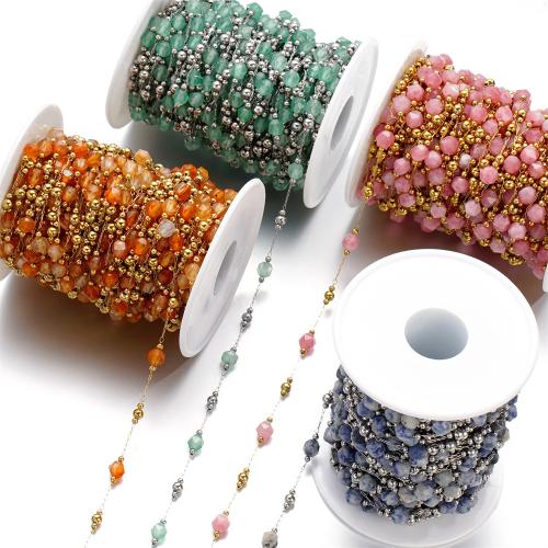 Decorative Beaded Chain 304 Stainless Steel with Gemstone plated DIY & faceted Sold By Bag