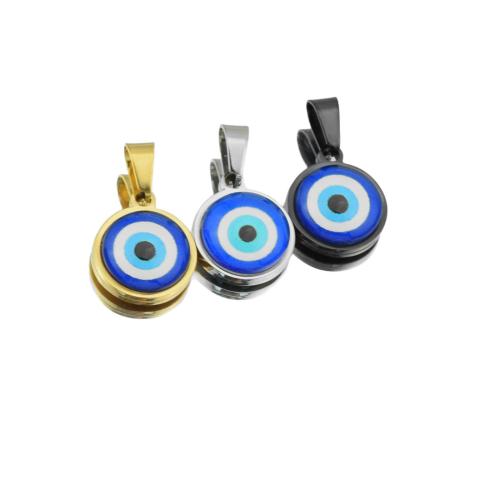 Evil Eye Anhänger, 304 Edelstahl, blöser Blick, plattiert, DIY, keine, 14x16.60x5.30mm, verkauft von PC