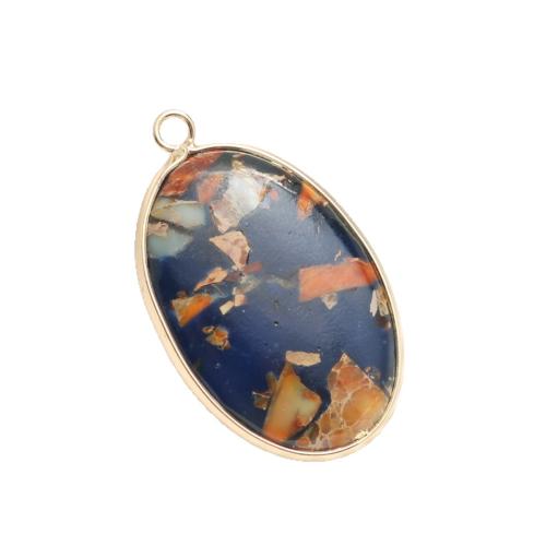 Imperial Jasper Privjesci, Dojam Jasper, Oval, uglađen, možete DIY, više boja za izbor, 30x23x6mm, Prodano By PC