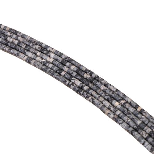 Kort sten Bead, Flad Rund, poleret, du kan DIY, 2x4mm, Solgt Per Ca. 38 cm Strand