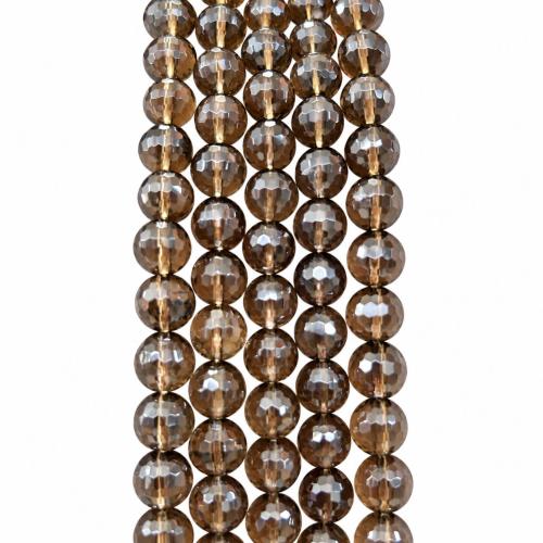 Naturale Smoky Quartz Beads, quarzo affumicato, Cerchio, DIY & formato differente per scelta & sfaccettati, grado A, Venduto per Appross. 38 cm filo
