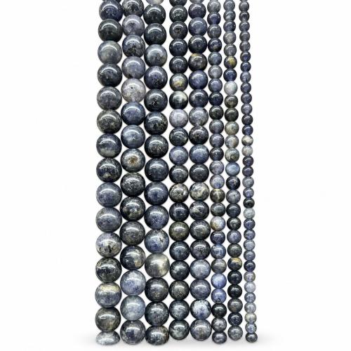 Gemstone Jewelry Beads Iolite Round DIY Sold Per Approx 38 cm Strand