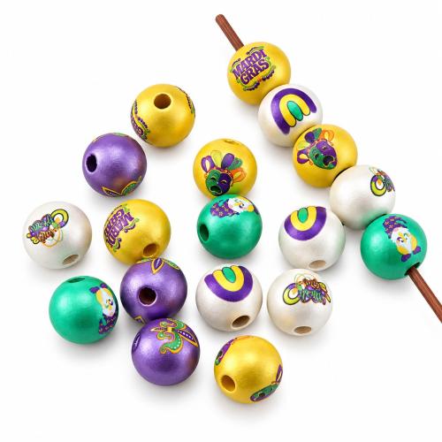 Halloween Schmuck Bead, Holz, rund, Kunstdruck, DIY, keine, 16mm, verkauft von PC