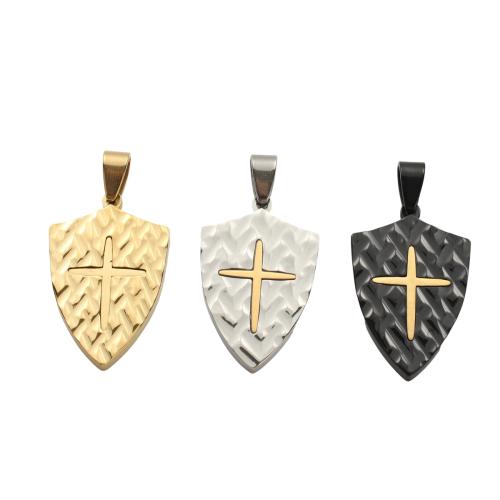 Nerūdijančio plieno Cross Pakabukai, 304 Nerūdijantis plienas, padengtą, su kirsti modelis & Pasidaryk pats, daugiau spalvų pasirinkimas, 34.10x21.40x3.50mm, Pardavė PC