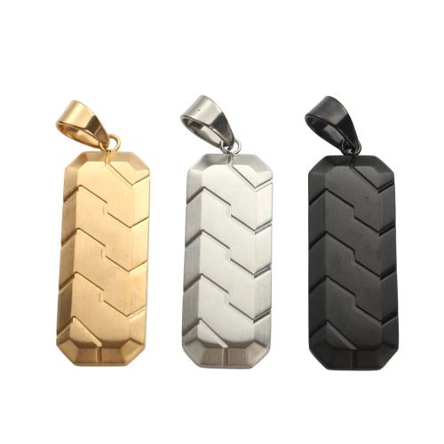 Ruostumaton teräs Tag Charm, 304 Stainless Steel, Suorakulmio, päällystetty, tee-se-itse, enemmän värejä valinta, 53.40x19.10x4.30mm, Myymät PC