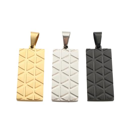 Ruostumaton teräs Tag Charm, 304 Stainless Steel, Suorakulmio, päällystetty, tee-se-itse, enemmän värejä valinta, 34.20x15x3.40mm, Myymät PC