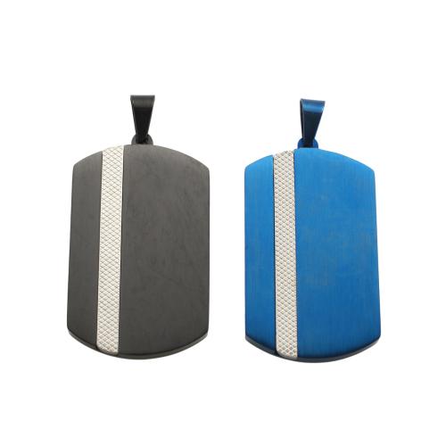 Rustfrit stål Tag Charm, 304 rustfrit stål, forgyldt, du kan DIY, flere farver til valg, 46.20x25.70x3.40mm, Solgt af PC
