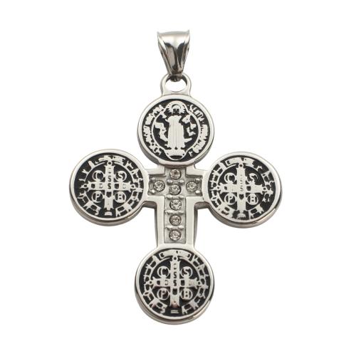 Nerūdijančio plieno Cross Pakabukai, 304 Nerūdijantis plienas, Kirsti, Pasidaryk pats & emalė, Originali spalva, 50.60x40.70x2.50mm, Pardavė PC